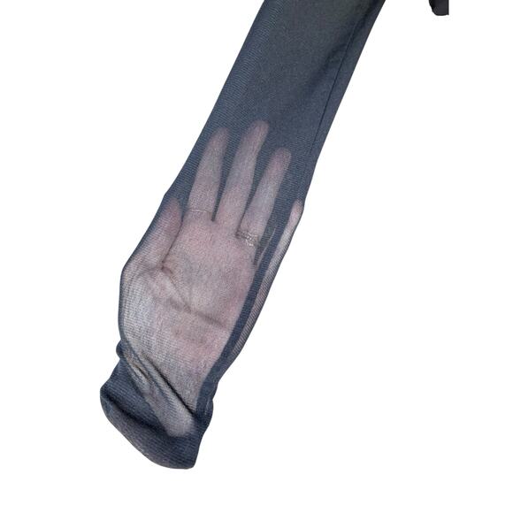 Vivienne Vivienne Tam Black Sheer Sleeve Ruffled Detail Raw Hem Mini Dress - M - Picture 5 of 9